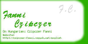 fanni czipczer business card